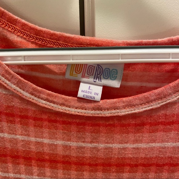 LuLaRoe hi-low pink and white stripe dress - Picture 3 of 4